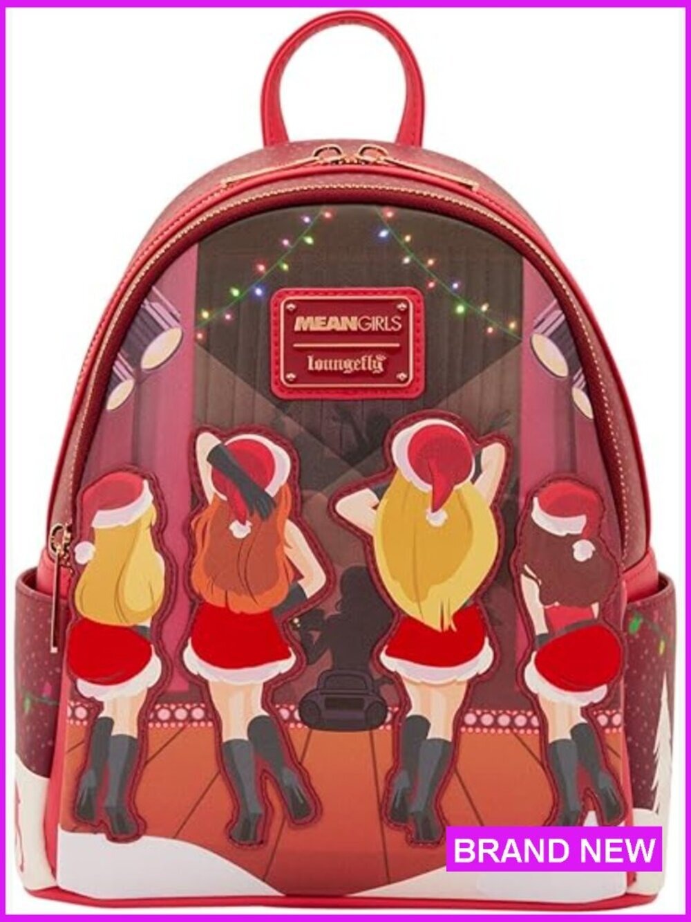 Light Up Mini Backpack Faux Leather Adjustable Mean Girls Modern Y2k